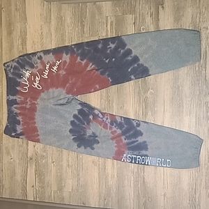 Travis Scott Astroworld Tour Wish You Were Here Tie-Dye Sweatpants- Sz L